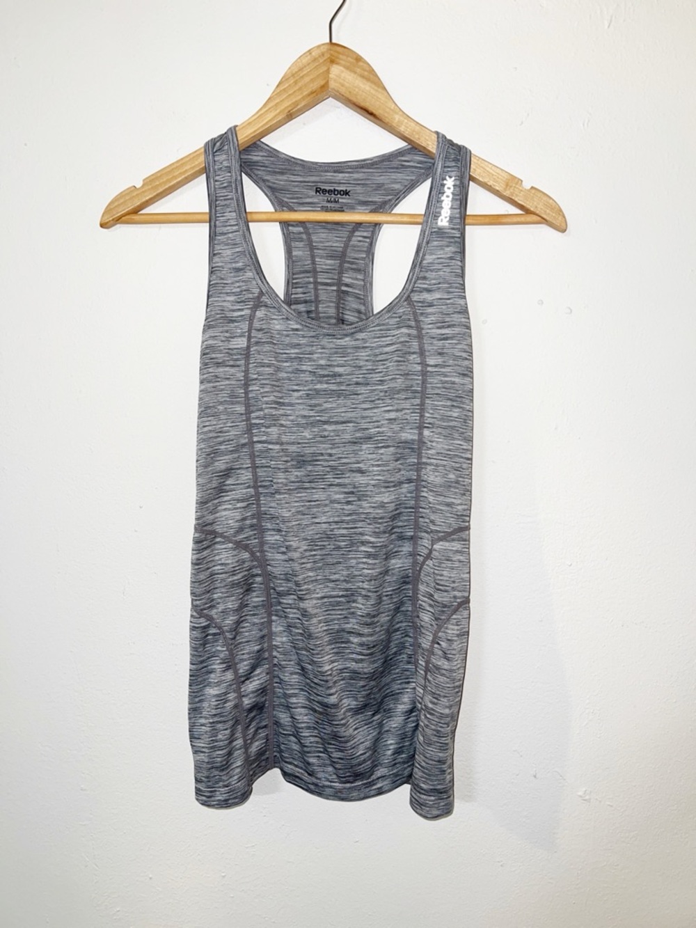 Reebok Gray Space-Dye Racerback Performance Tank